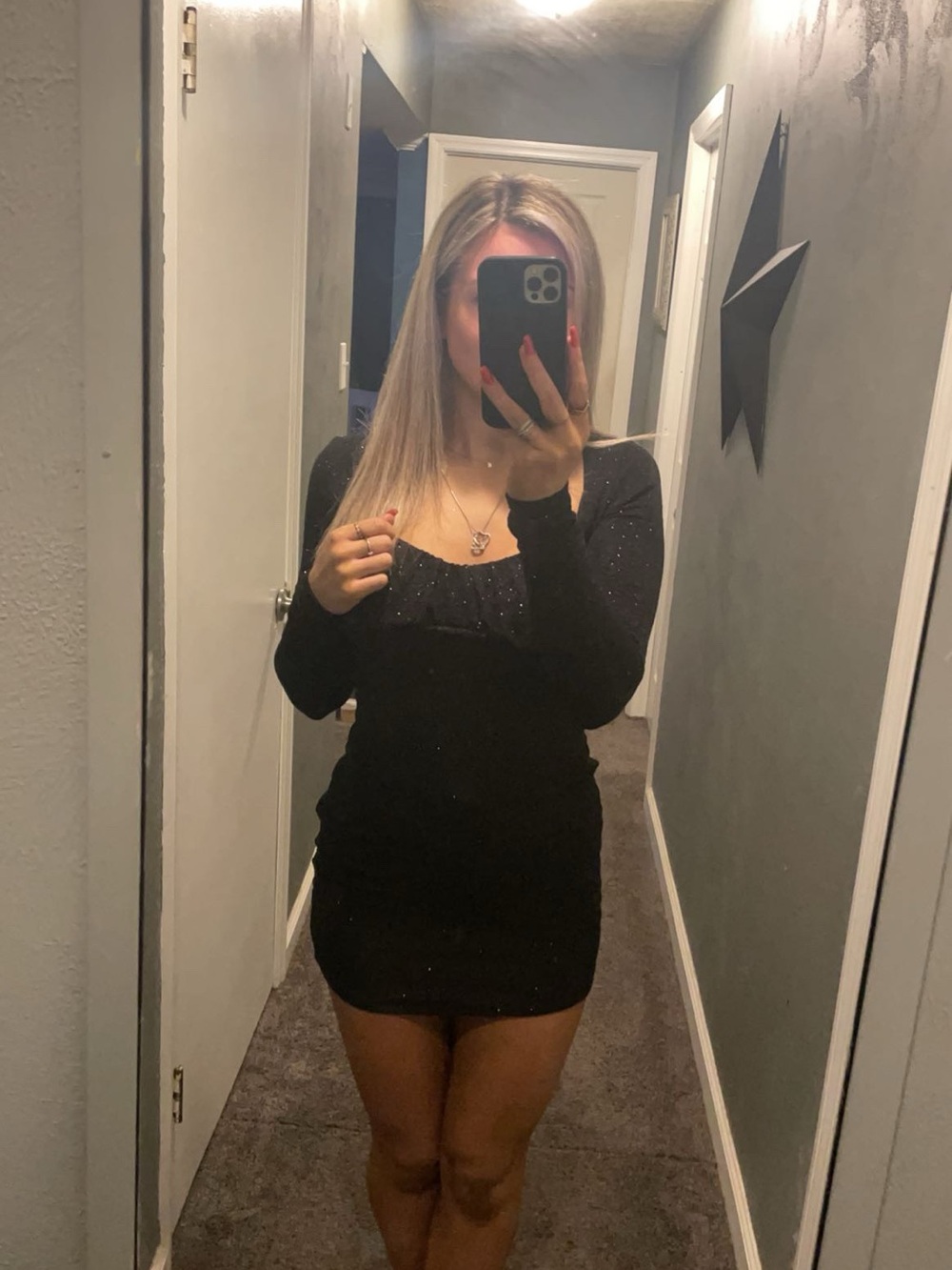 Hoco mini dress long sleeve